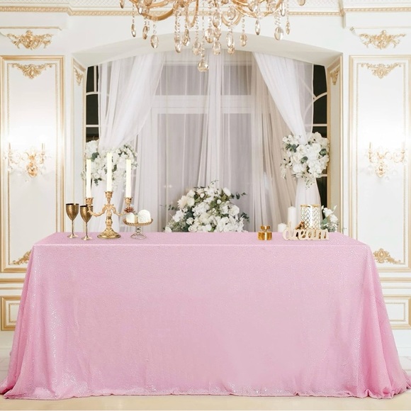 B-COOL Pink Tablecloth Sequin Table Overlays Elegance Wedding Decoration. . . - Picture 6 of 8